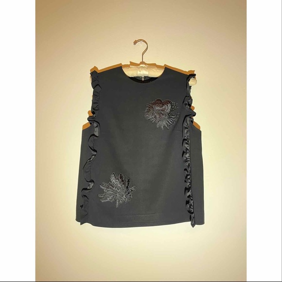 MSGM Tops - (M) MSGM black embroidered top